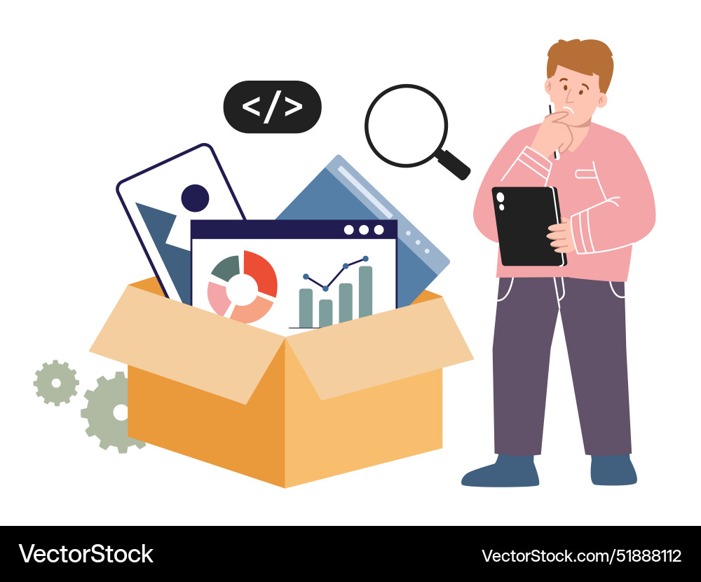 Software package delivery set of application Software package delivery set of application vector image