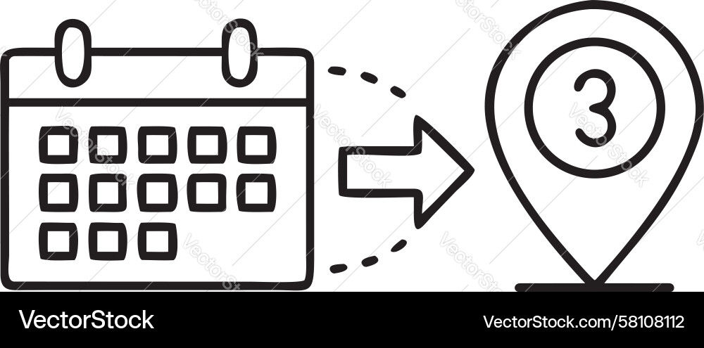 Step 3 Workflow Calendar Icon vector image