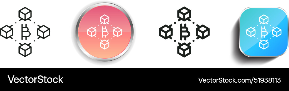 Blockchain Symbol dünn linear regelmäßig und Taste Blockchain Symbol dünn linear regelmäßig und Taste vektorbild