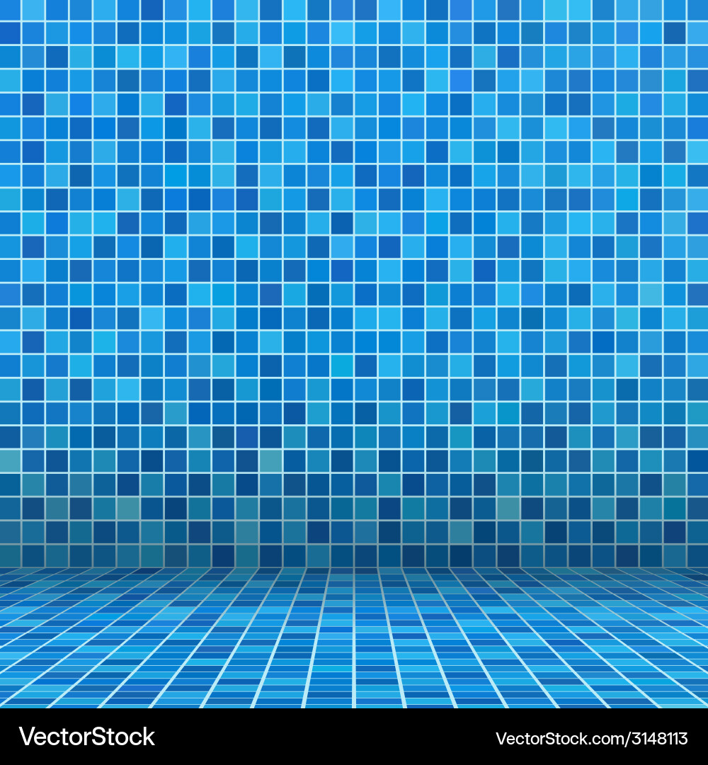 Ceramic Blue Mosaic Tile Vector Image