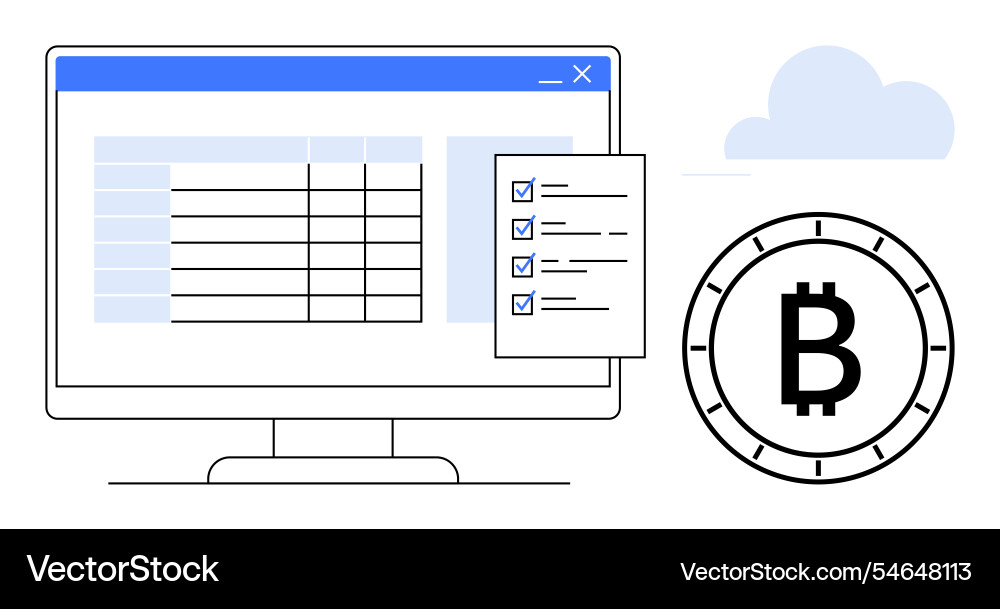 Desktop computer screen with checklist Desktop computer screen with checklist vector image