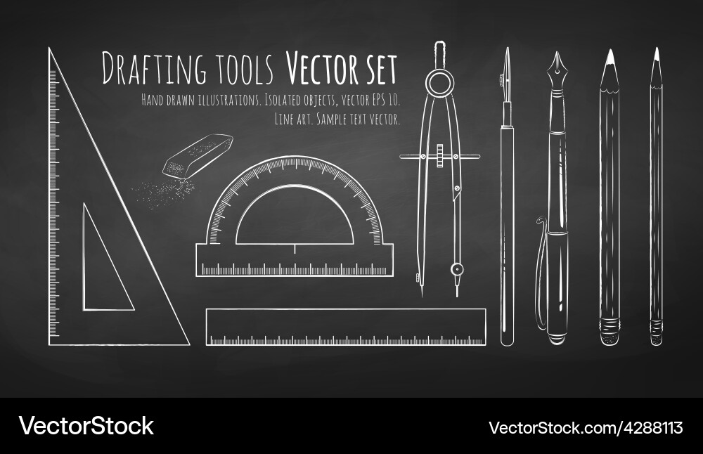 Drafting Tools Set vector image