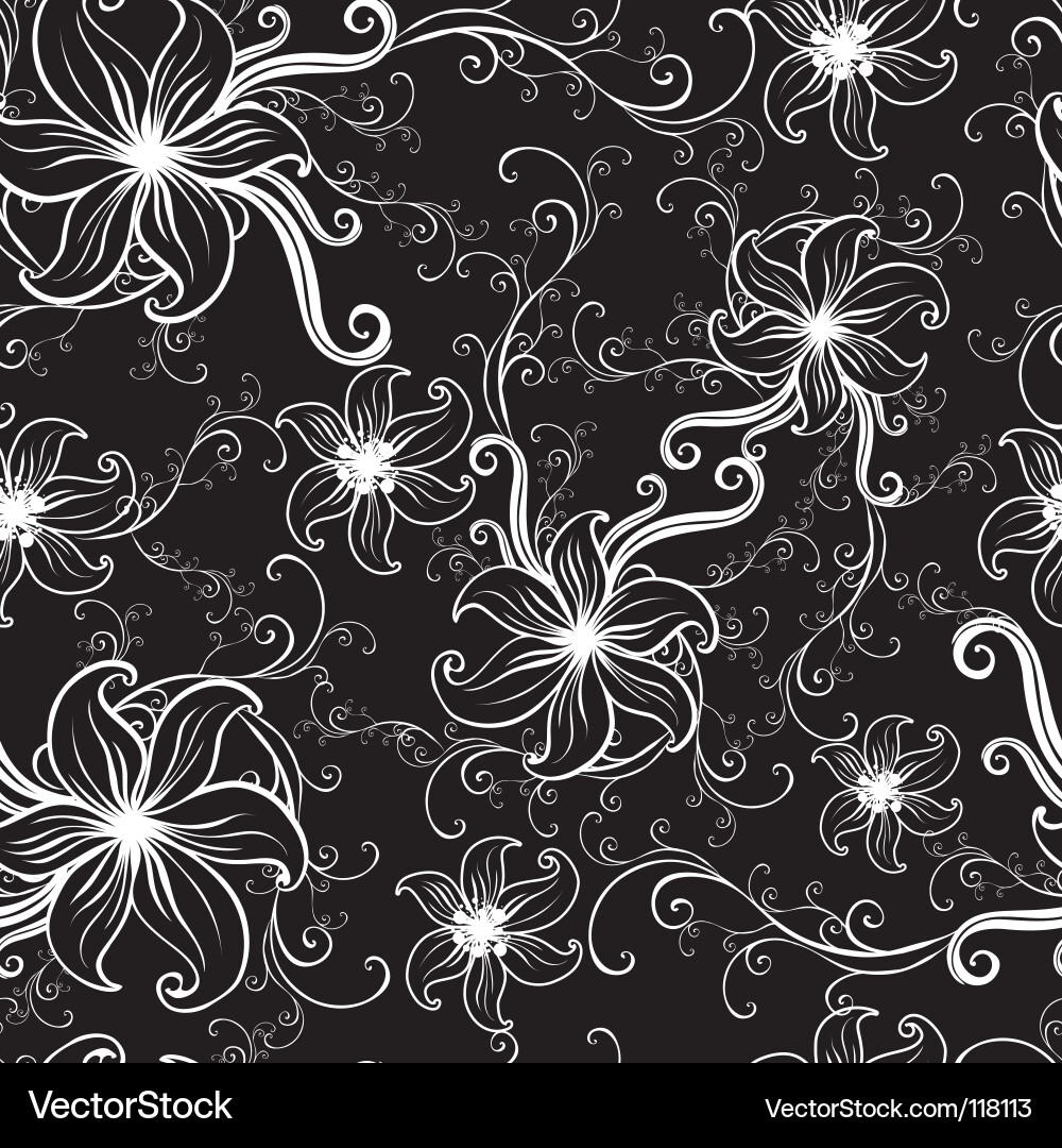 Floral Twirl Pattern Vector Image