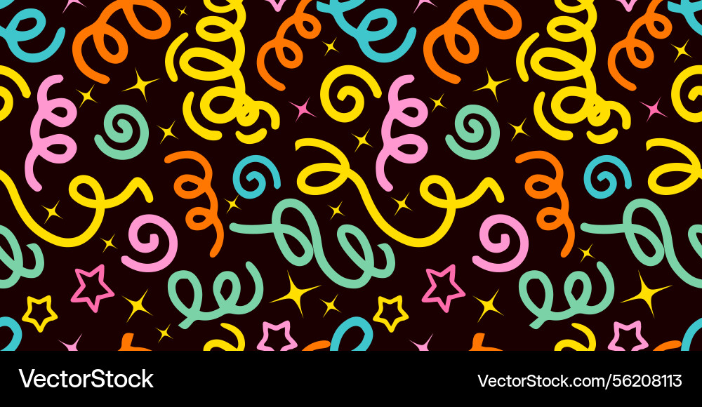 Fun simple colorful pattern on black background Vector Image