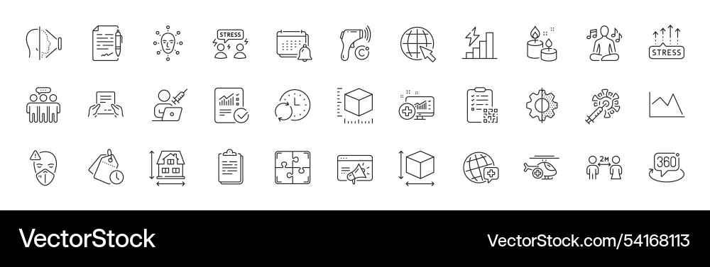 House dimension internet and qr code line icons House dimension internet and qr code line icons vector image