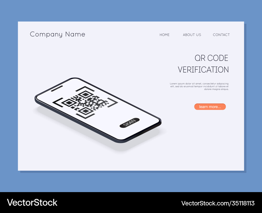 Qr code verification scan to mobile phone Qr code verification scan to mobile phone vector image