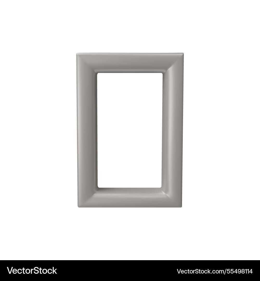 3d rectangle frame grey glossy window 3d rectangle frame grey glossy window vector image