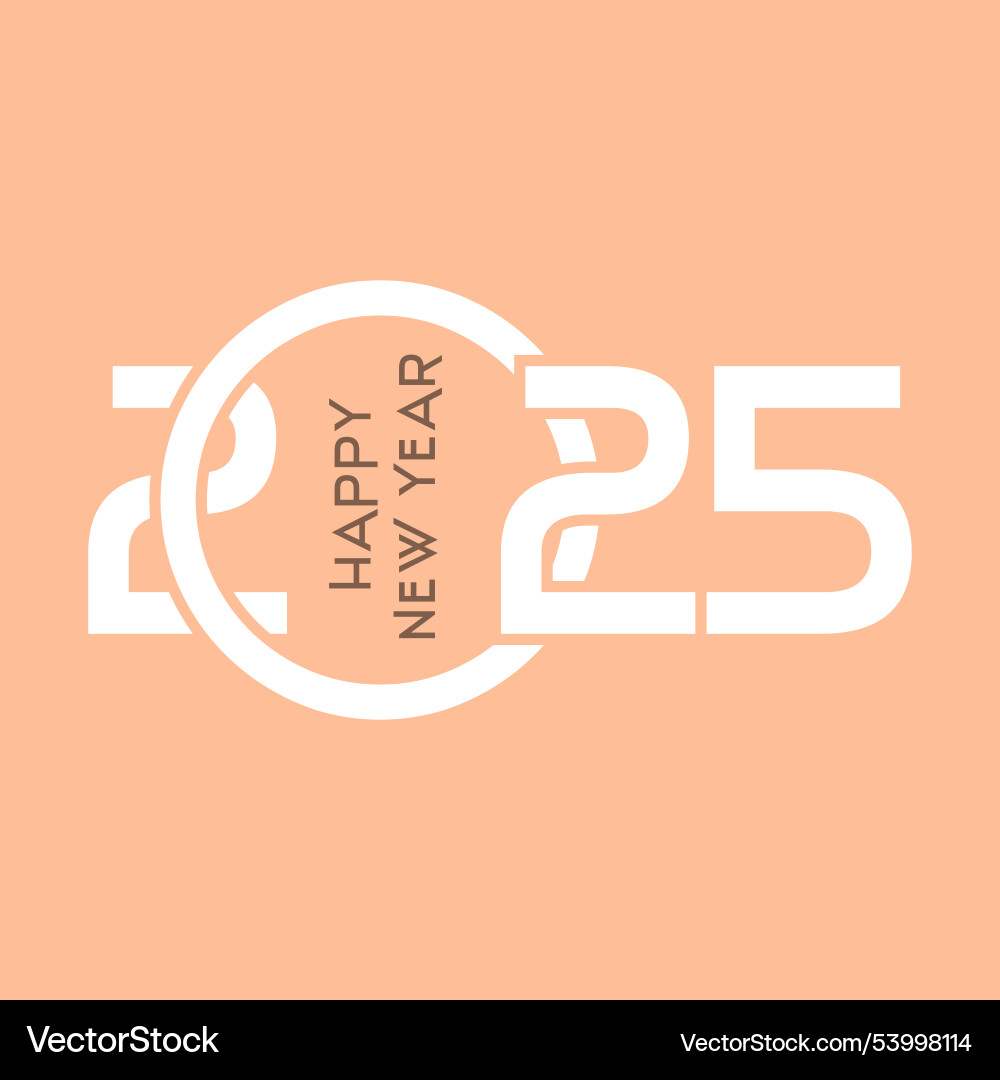 Abstract background with peach coloured happy new Vector Image