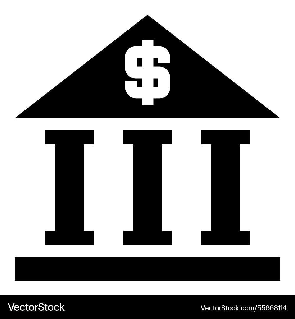 Bank solid icon Vector Image