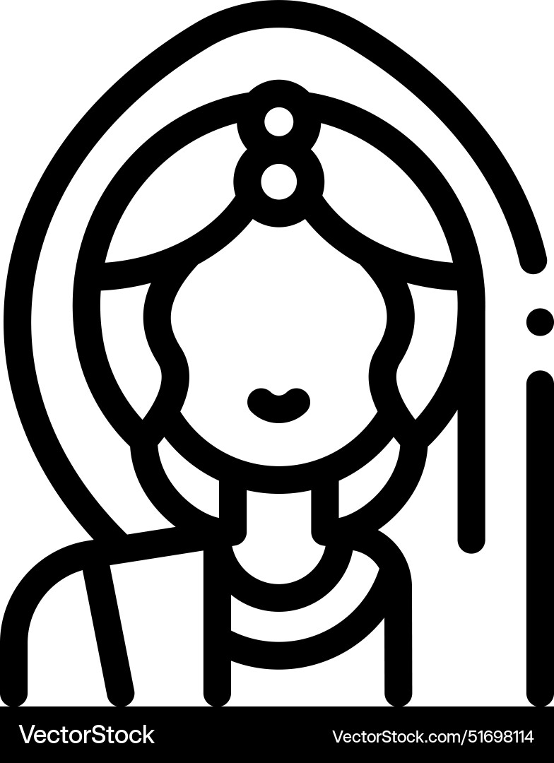 Bride icon thin linear style design isolated Bride icon thin linear style design isolated Vector Image
