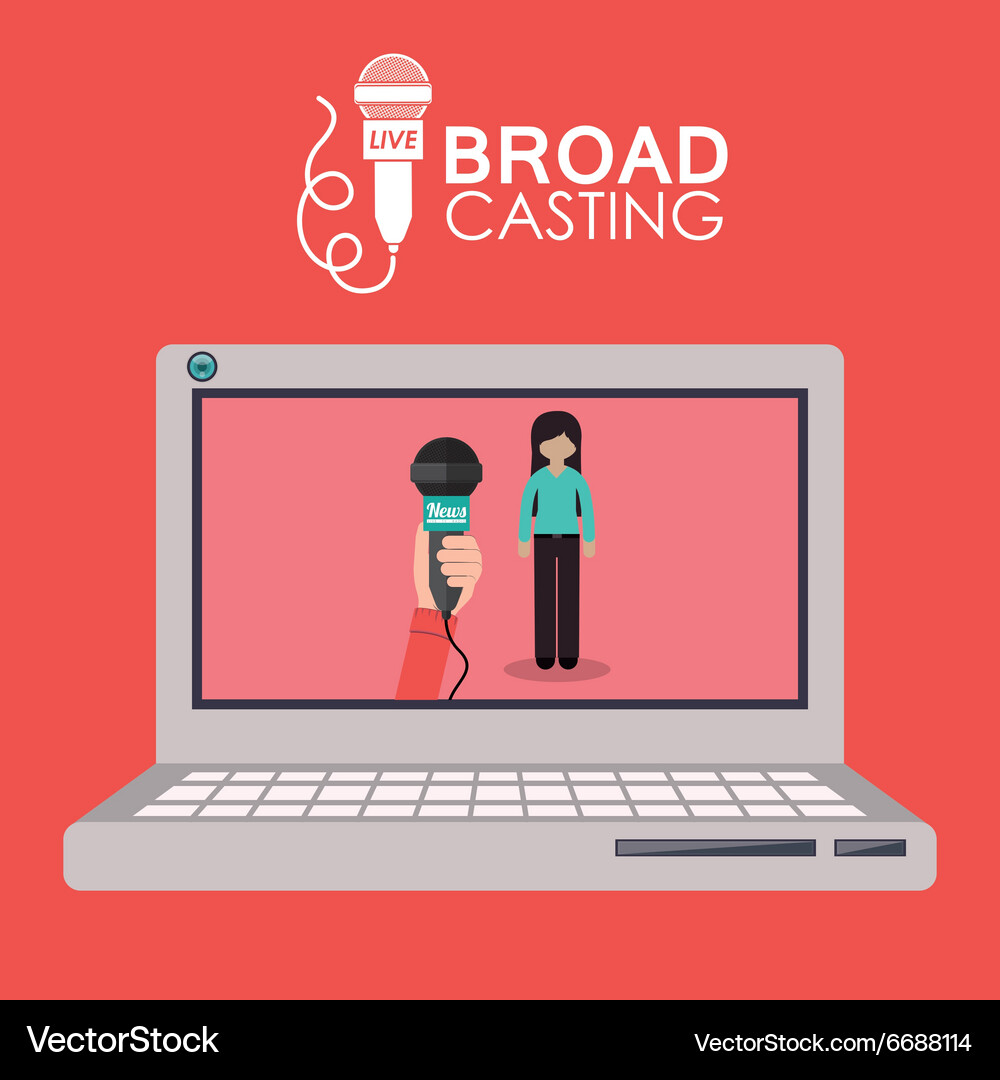 Broadcasting concept design Vector Image