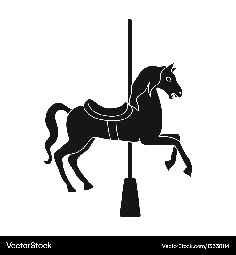 Carousel for children horse on pole vector image