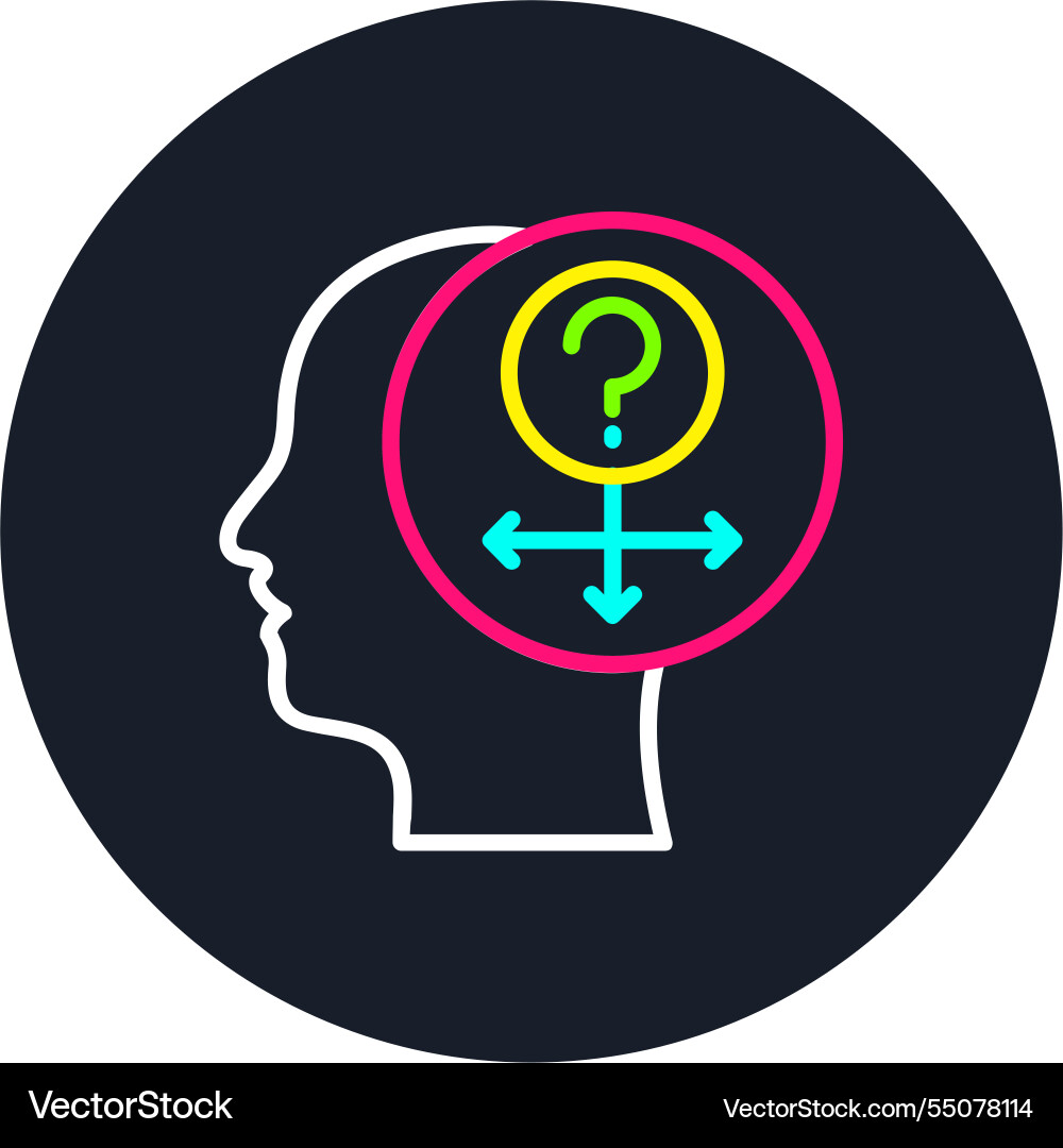 Decision making line multi color icon Vector Image