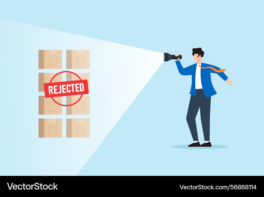 Flat of quality control manager pointing vector image