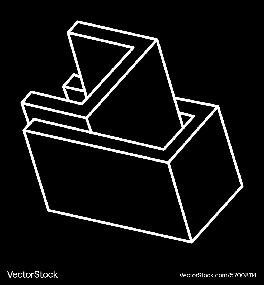 Optical illusion shapes impossible objects Vector Image