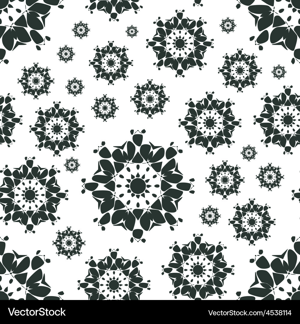 Seamless pattern with abstract flowers repeating vector image