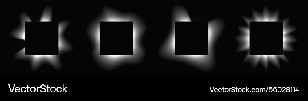Set of square illuminate light frames Vector Image