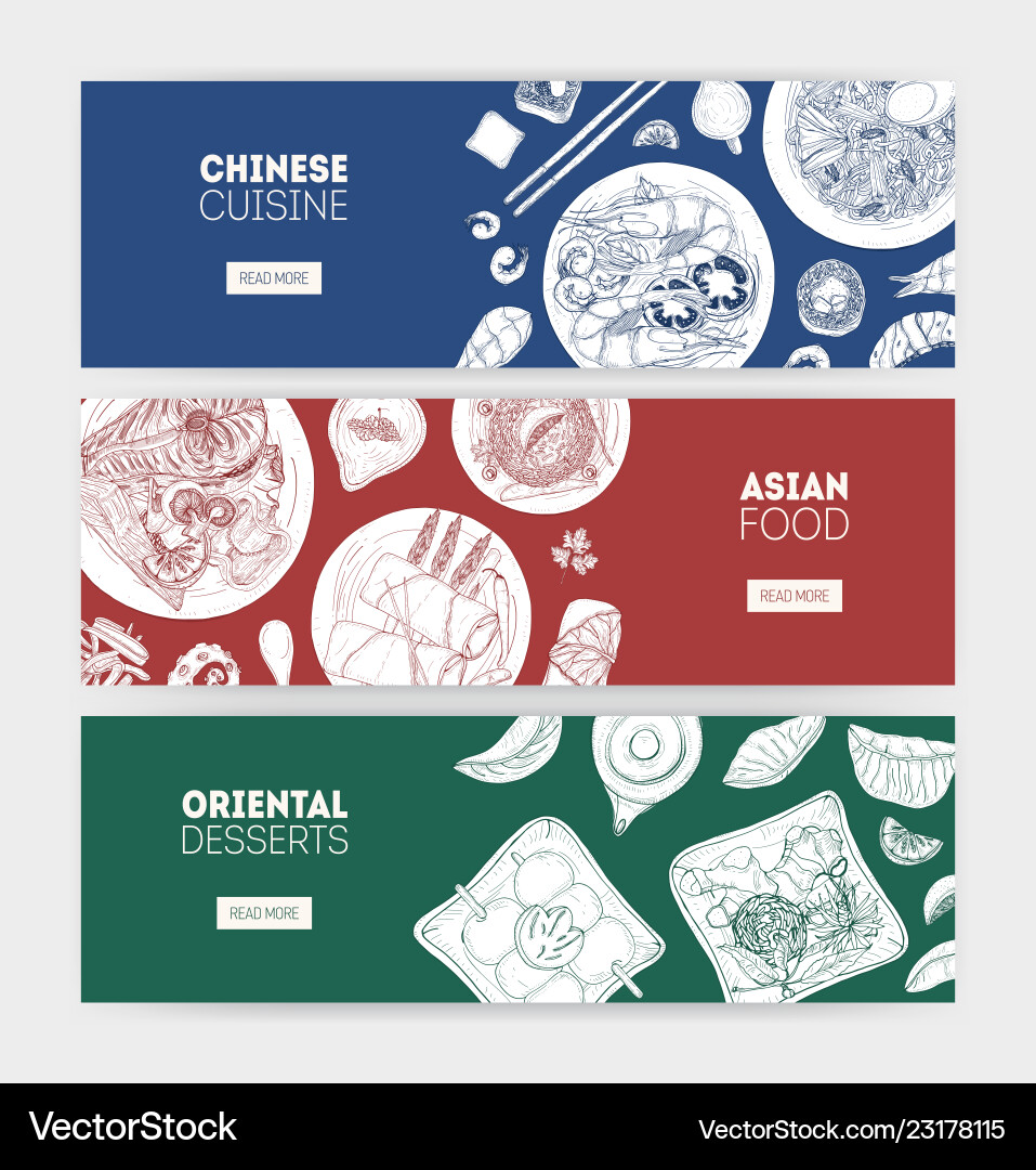 Bundle monochrome horizontal web banners Vector Image