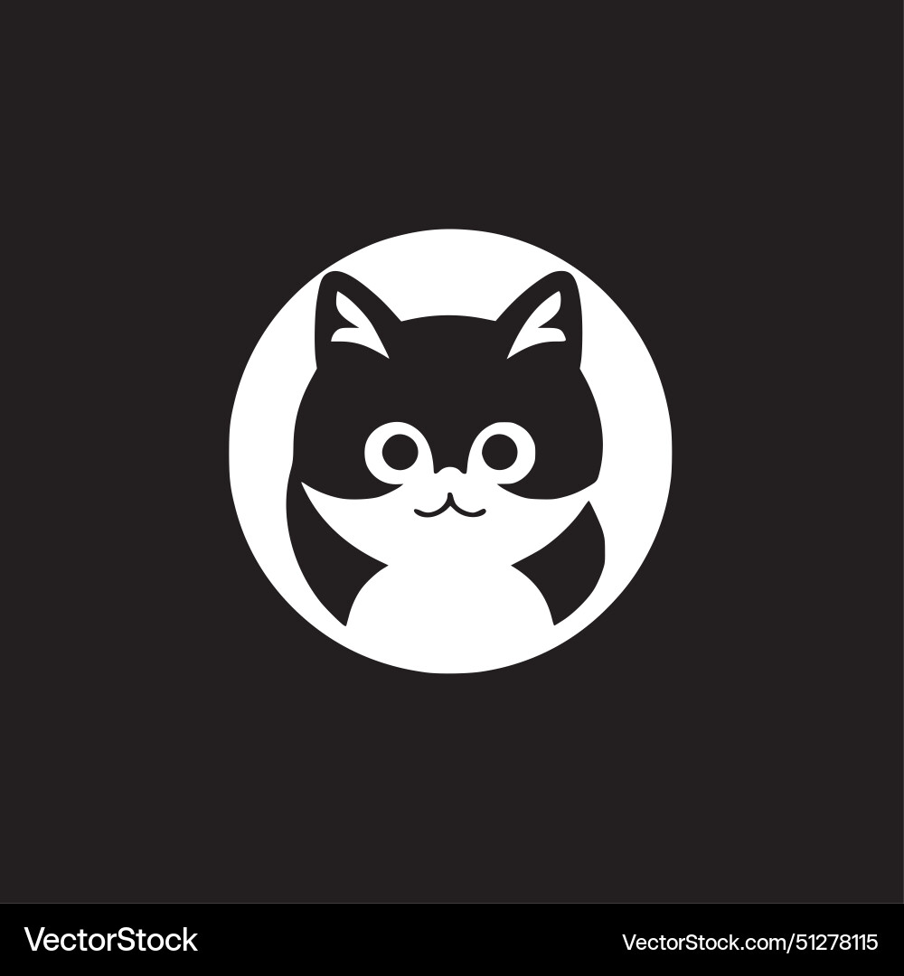 Cat - minimalist and flat logo Vector Image