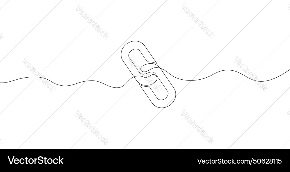 Chain line continuous linear drawing Vector Image