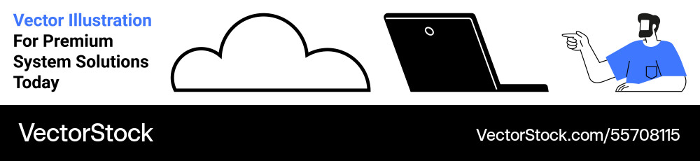 Cloud technology access with user interaction Cloud technology access with user interaction vector image