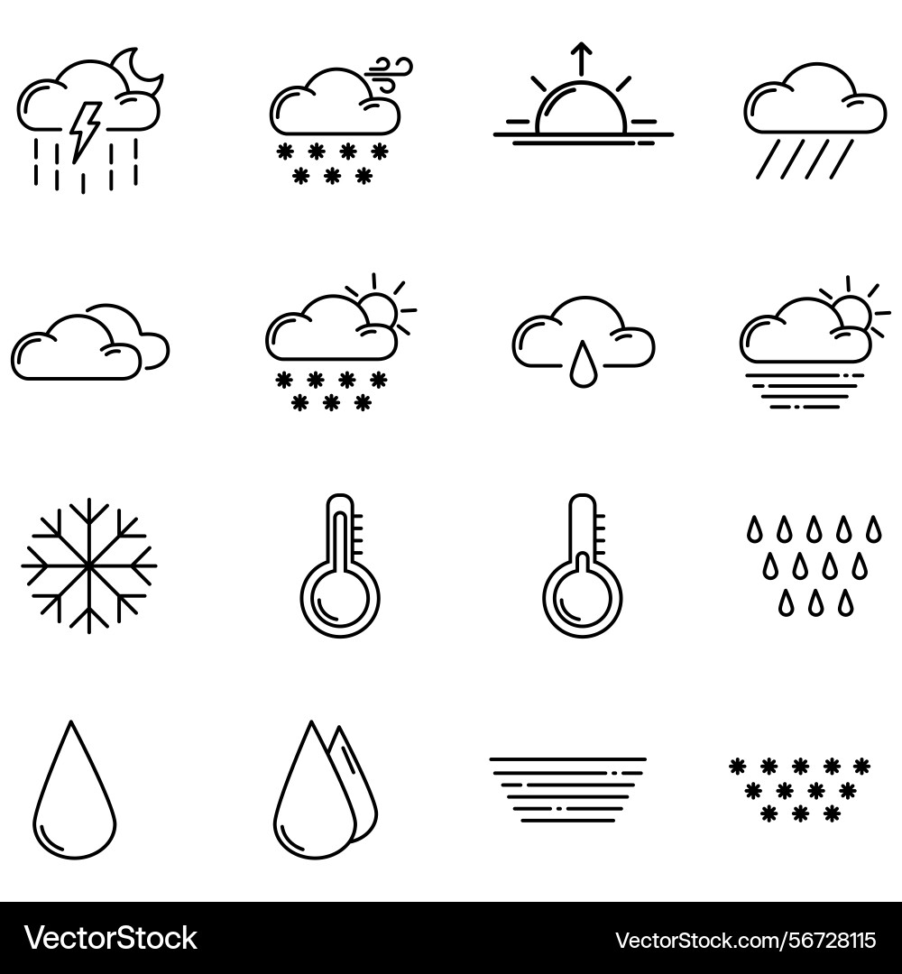 Clouds icons set of in different form Vector Image