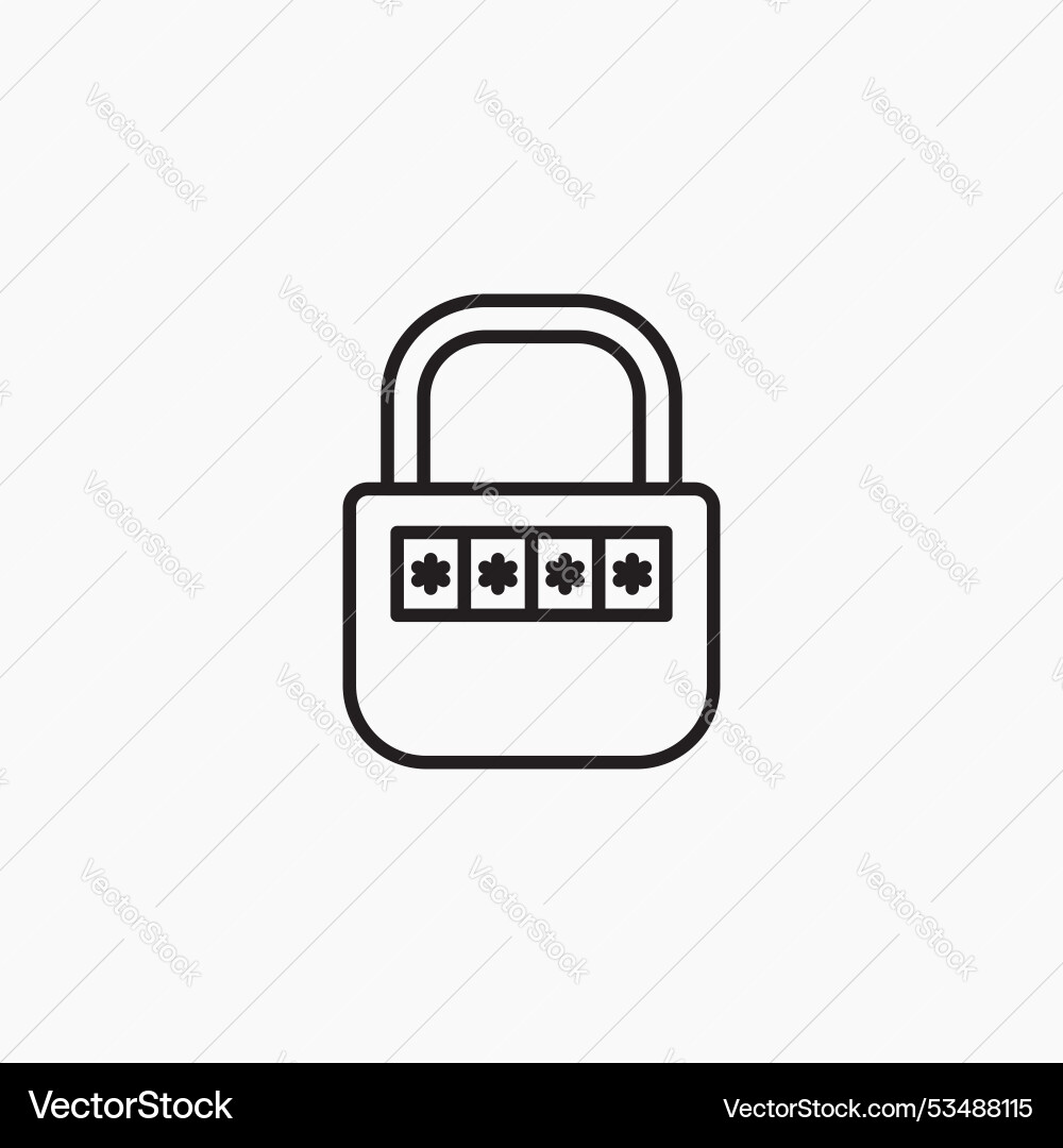Code lockline in thin line black color flat Vector Image