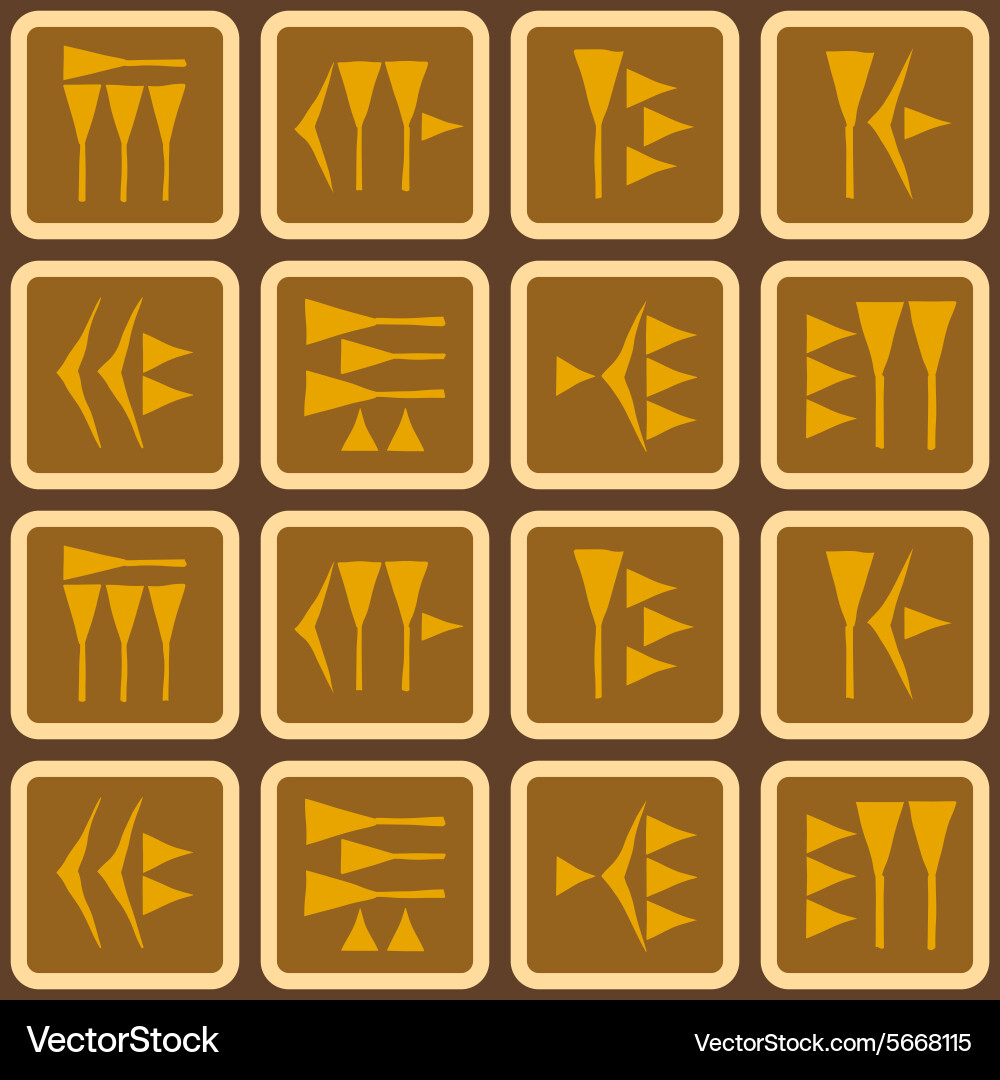 Cuneiform Pattern Background Vector Image