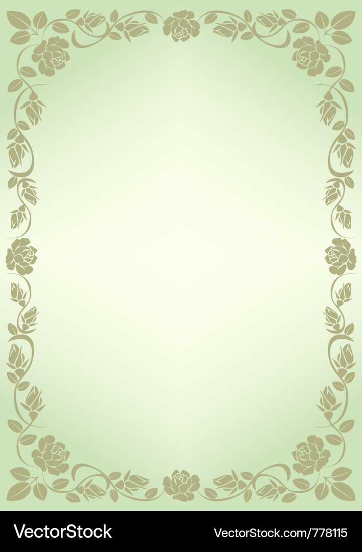 Floral Rose Border Background Vector Image