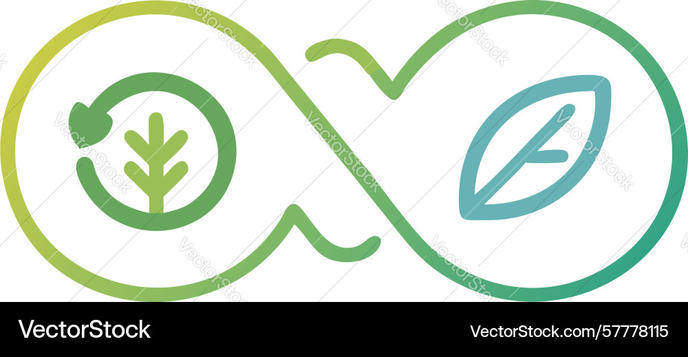 Gradient infinity loop leaf eco-friendly Vector Image