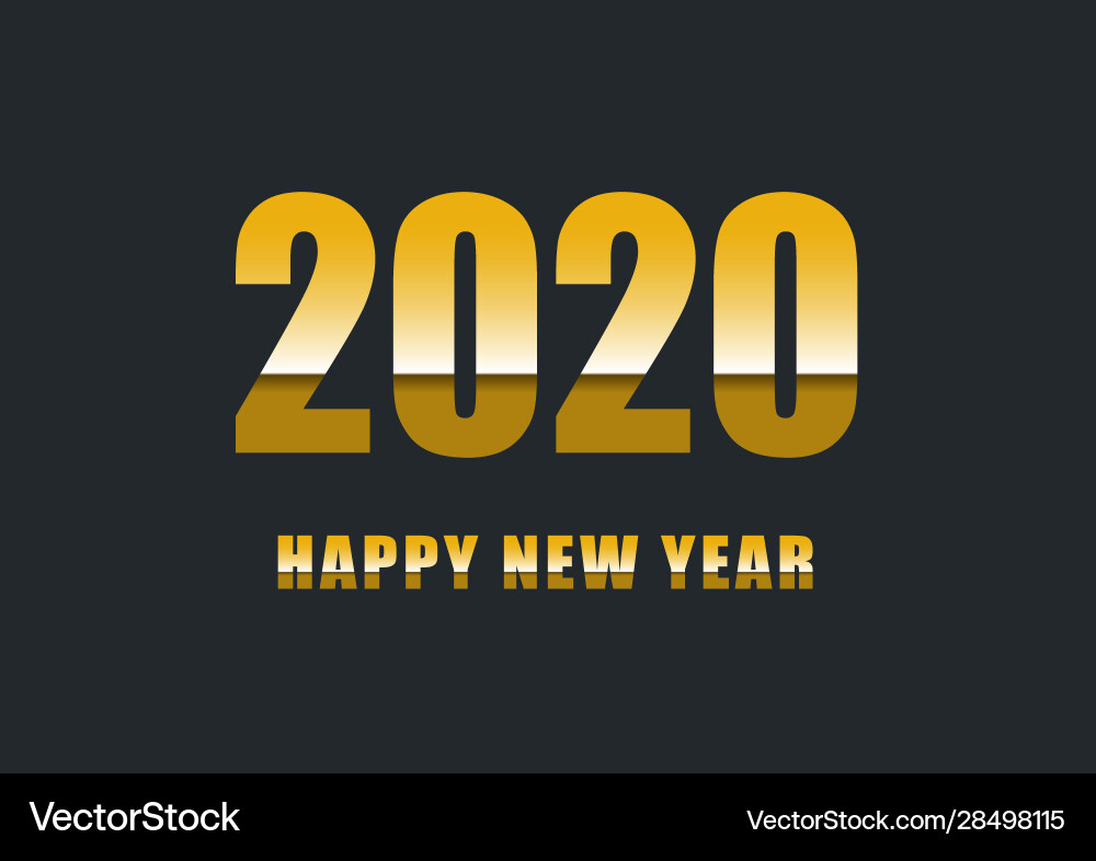 Happy new year 2020 with gradient text vector image