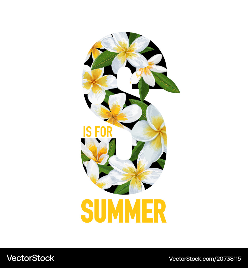 Hello summer tropical background plumeria flowers Hello summer tropical background plumeria flowers vector image