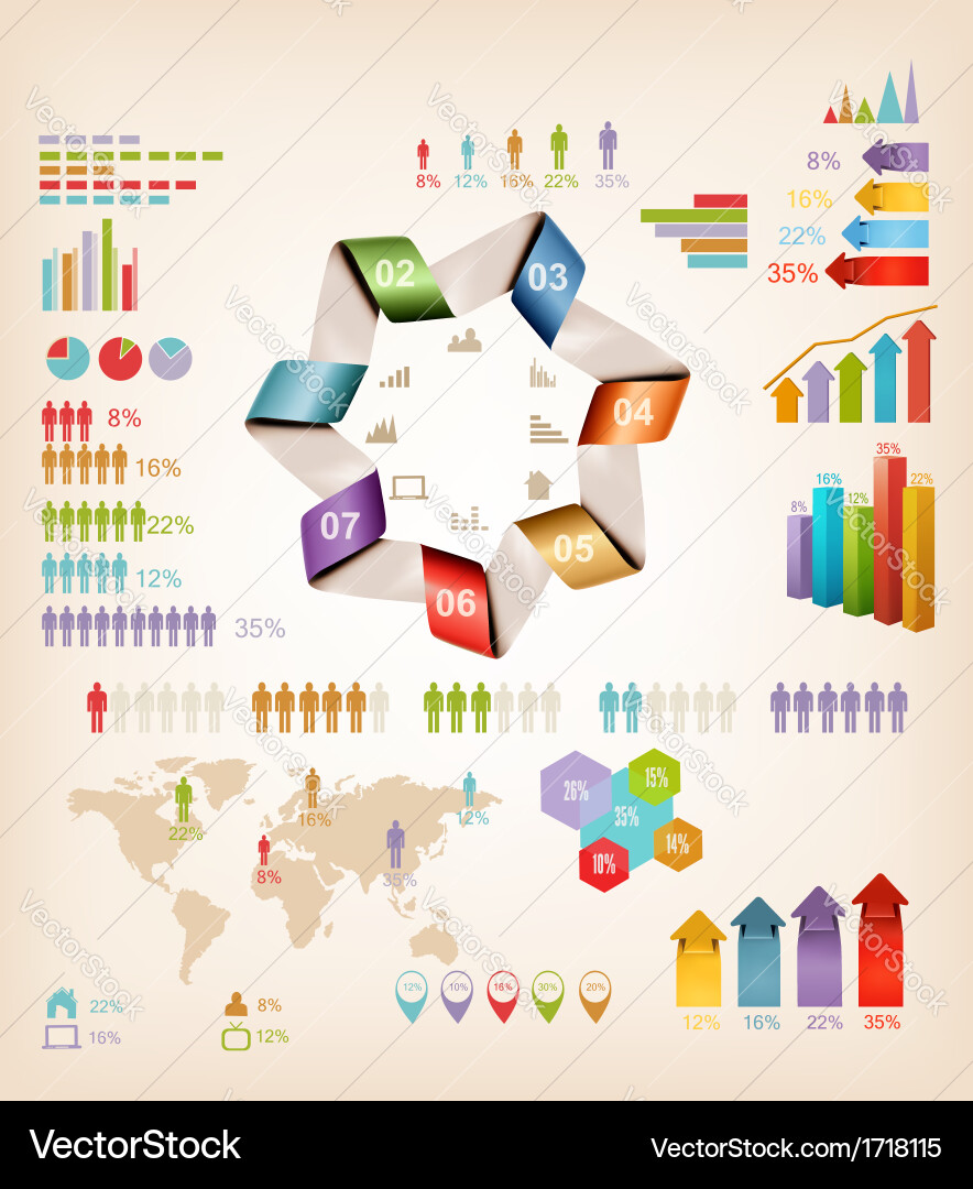 Info Graphics Elements Collection vector image