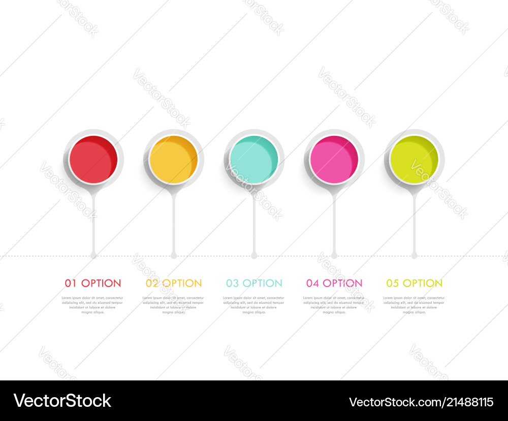 Modern abstract 3d infographic template with five Vector Image