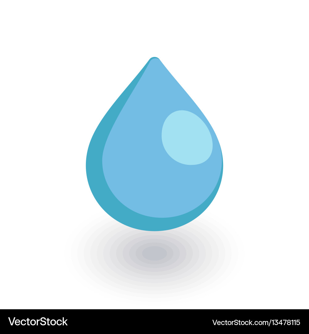 Water drop isometric flat icon 3d Water drop isometric flat icon 3d vector image