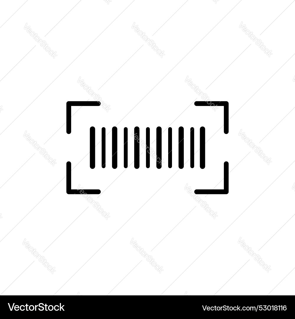 Barcode read icon set scan bar code symbol sku vector image