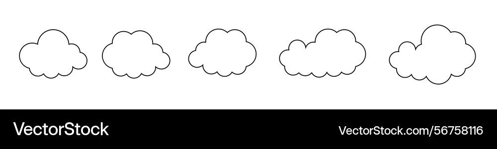 Clouds line art icon databases networking Vector Image