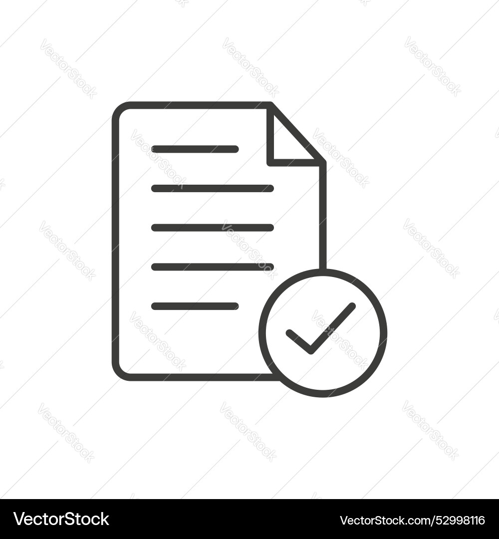 Document accept icon set checked contract paper Document accept icon set checked contract paper vector image