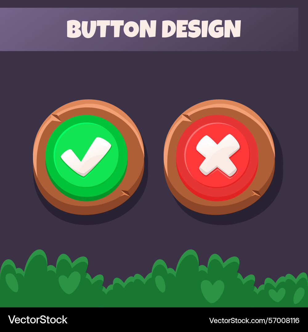 Game button design yes and close Vector Image