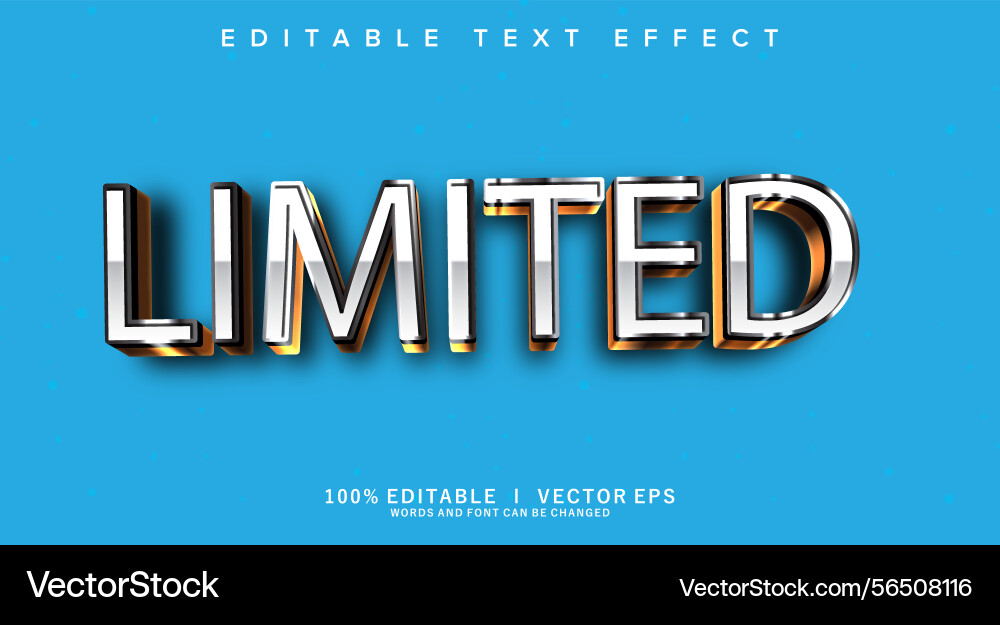 Limited 3d text effect with modern style design Limited 3d text effect with modern style design vector image