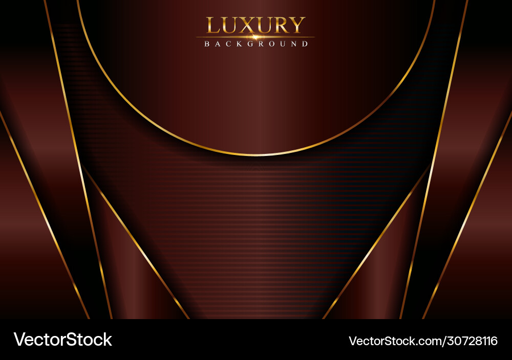 Luxury dark brown background with golden lines Luxury dark brown background with golden lines vector image