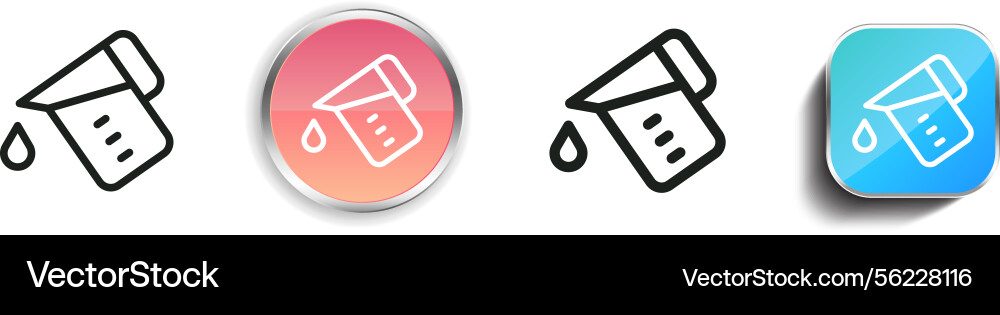 Measure cup icon thin linear regular and button vector image