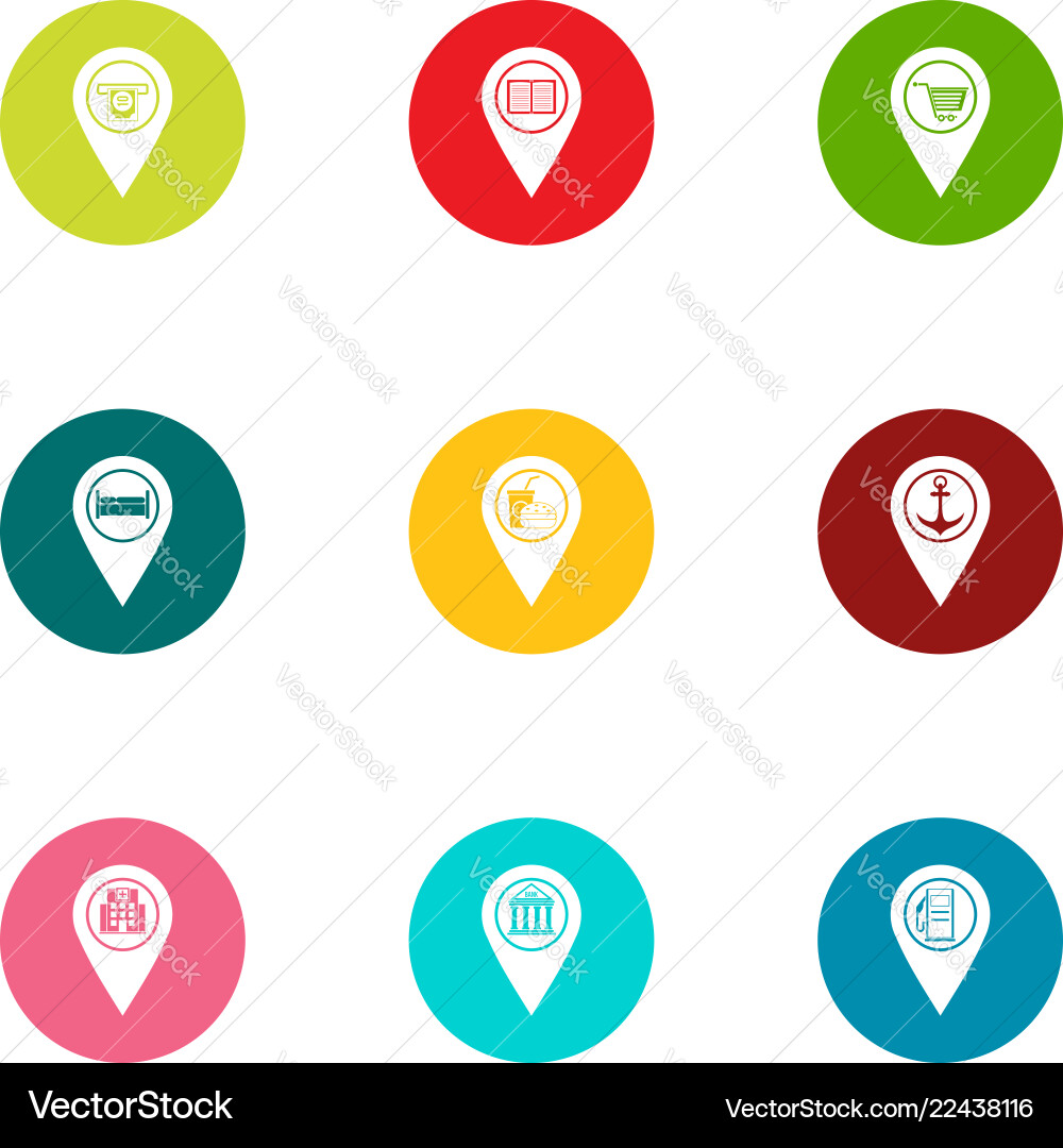 Point click icons set flat style Point click icons set flat style vector image