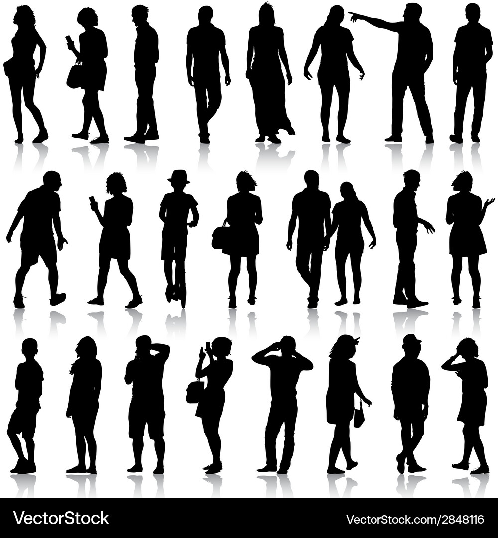 Silhouettes of People Vector Image