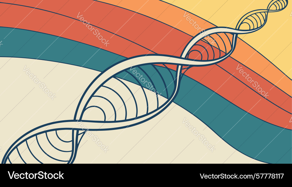 Abstract dna structure with flowing bands Vector Image