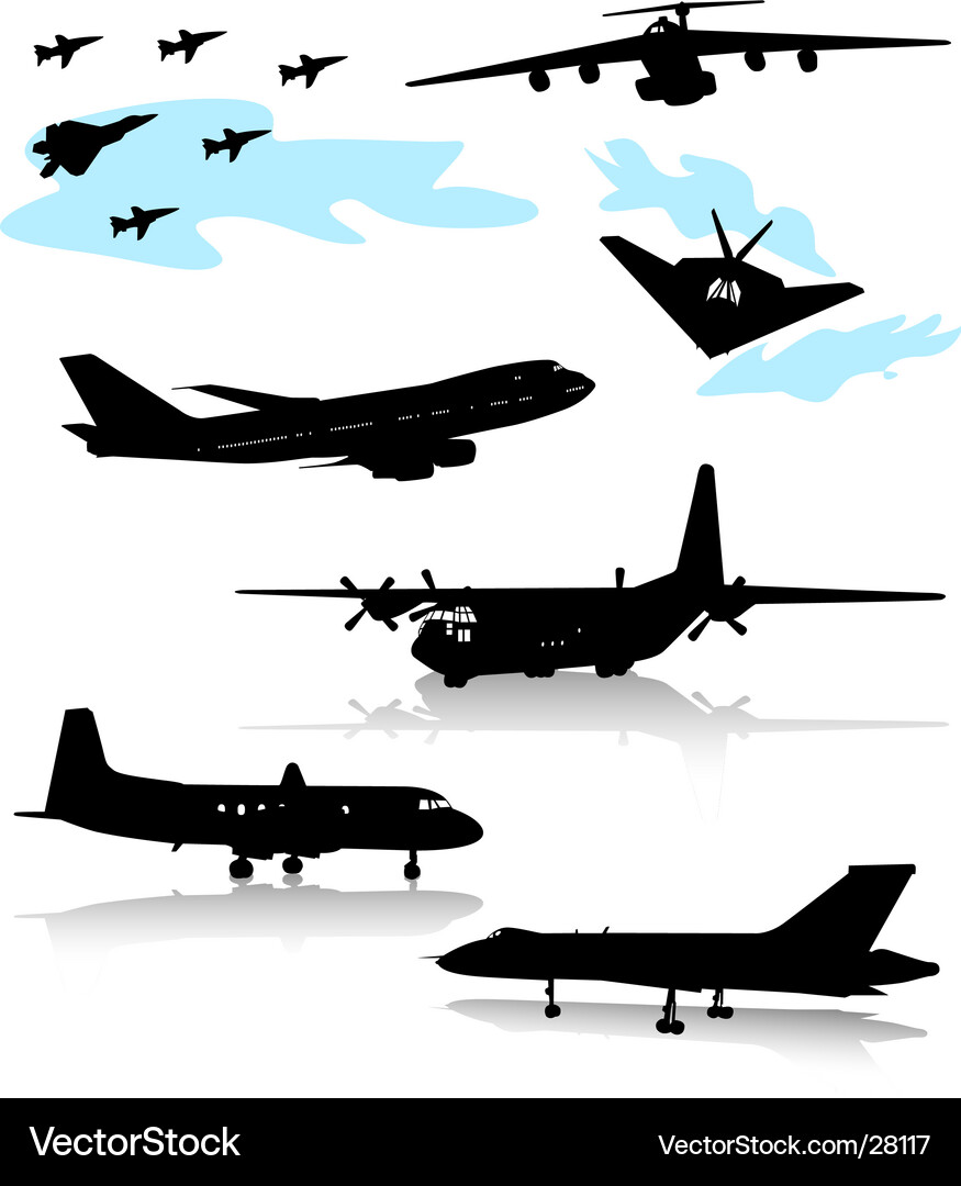 Aircraft Silhouettes Vector Image