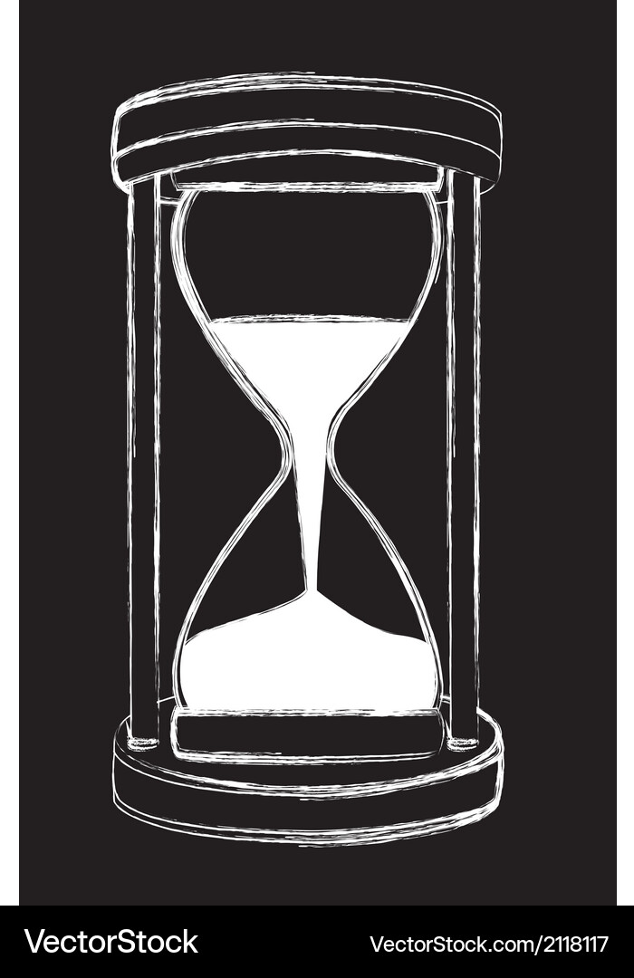 Black and White Hourglass Vector Image