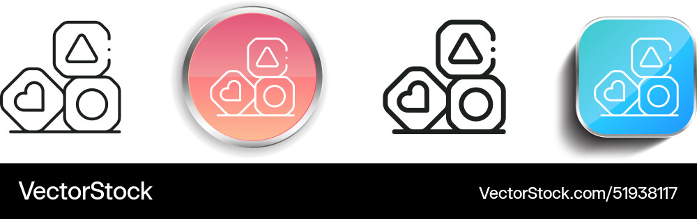 Blocks icon thin linear regular and button style Blocks icon thin linear regular and button style vector image