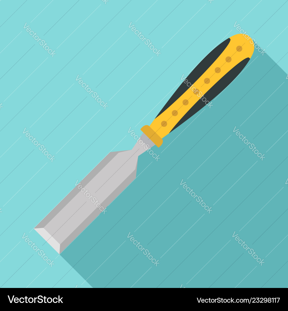 Chisel tool icon flat style Chisel tool icon flat style Vector Image