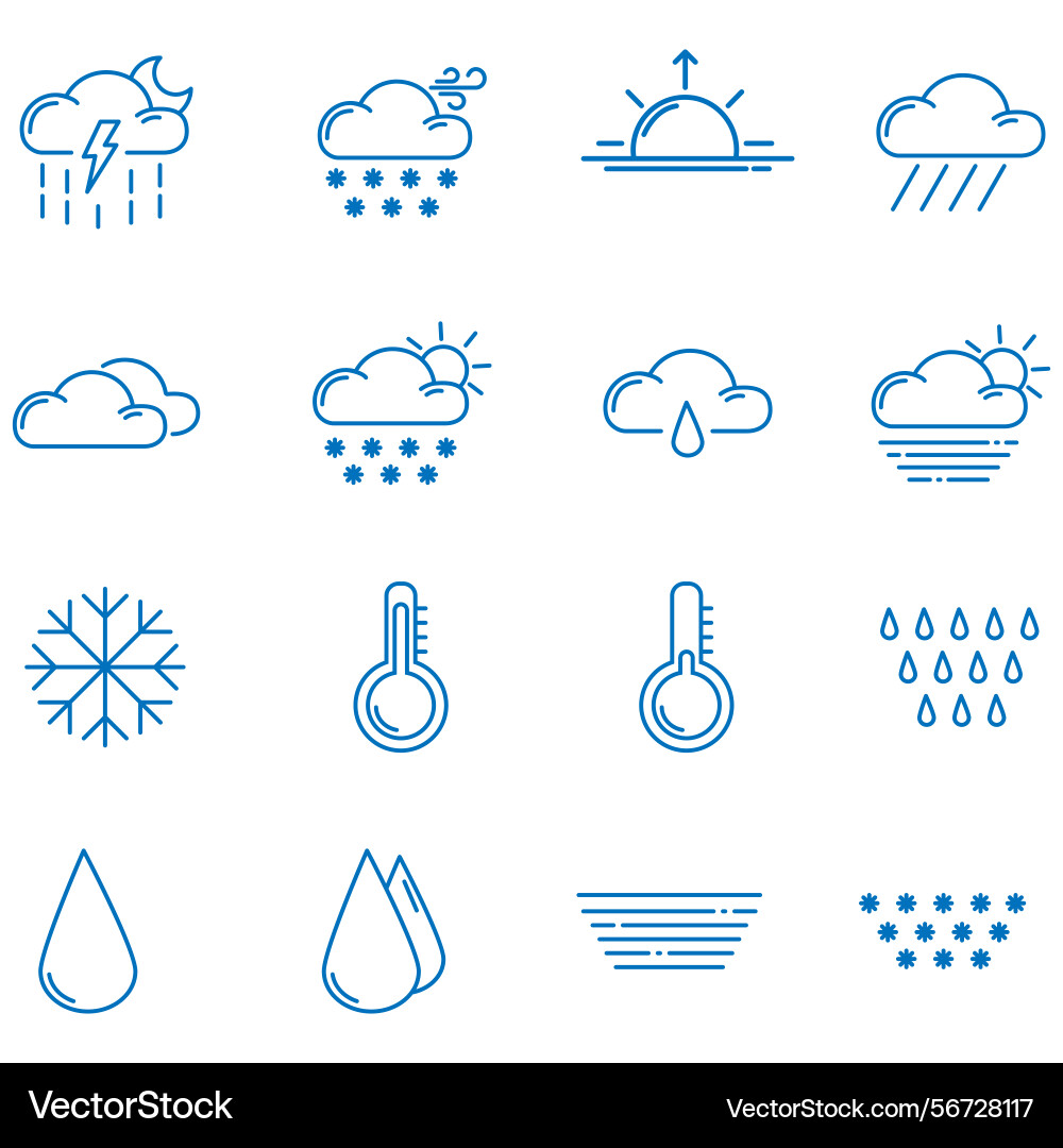 Clouds icons set of in different form Vector Image